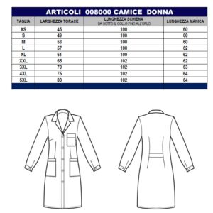 Alternative view of 008000 CAMICE DONNA MANICA LUNGA BIANCO 100 % COTONE