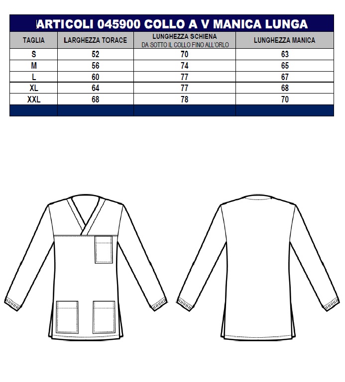 045904 CASACCA UNISEX COLLO A V M.LUNGA 100 % COTONE - immagine 6