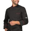 059337 GIACCA CUOCO BILBAO NERO e ROSSO 65% POLYESTER 35% COTTON