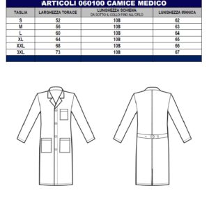 Alternative view of 060109 CAMICE MEDICO BIANCO LUNGO 100% COTONE SATIN NO STIRO